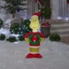 The Grinch With Wreath 4ft Airblown Christmas Yard Decor