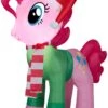 Gemmy Christmas Airblown Inflatable Inflatable Pinkie Pie With Santa Hat And Green Sweater