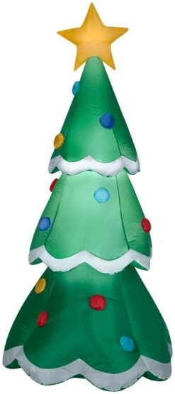 Gemmy Christmas Airblown Inflatable Inflatable Christmas Tree, 7 Ft Tall, Green