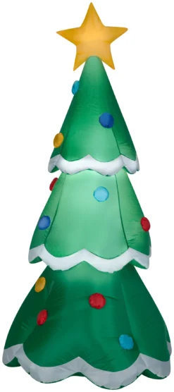 Gemmy Christmas Airblown Inflatable Inflatable Christmas Tree, 7 Ft Tall, Green
