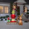 6' Airblown-Grinch And Max On Sled Christmas Inflatable