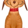 Gemmy Airblown Inflatable Max The Dog Grinch Wearing Santa Hat, 3.5 Ft Tall, Ft Tall