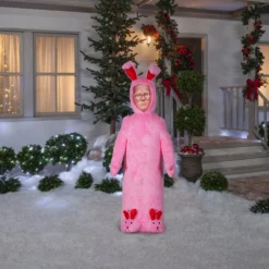 6' Photorealistic Airblown Ralphie W/Pink FuzzyPlush Bunny Suit