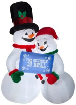 Gemmy 10' Airblown Mixed Media-Snow Couple Giant