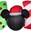 Gemmy Christmas Airblown Inflatable Inflatable Mickey Mouse "JOY" Sign, 2.5 Ft Tall, Black