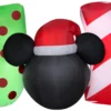 Gemmy Christmas Airblown Inflatable Inflatable Mickey Mouse "JOY" Sign, 2.5 Ft Tall, Black