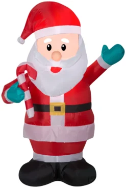 Gemmy Christmas Airblown Inflatable Santa, 3.5 Ft Tall, Multi