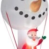 Gemmy Giant Christmas Airblown Inflatable Inflatable Snowman Hot Air Balloon With Santa, 12 Ft Tall