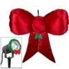 Gemmy Christmas Airblown Inflatable Mixed Media Hanging Velvet Bow Red/Gold W/External Spotlight