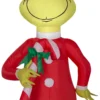 4' Airblown Inflatable Grinch W/Red And White Candy Cane