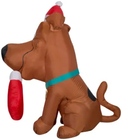 Gemmy Christmas Airblown Inflatable Puppy SCOOB W/Stocking WB, 3.5 Ft Tall, Brown -Gemmy 116015Left scaled