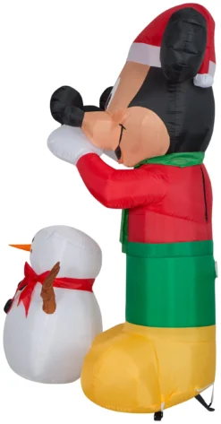 Gemmy Animated Airblown Inflatable Mickey Putting Hat On Snowman Scene Disney, 6 Ft Tall -Gemmy 117107Left scaled