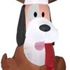 Gemmy Christmas Airblown Inflatable Whimsey Dog W/Antlers, 3.5 Ft Tall, Brown