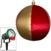 Gemmy Airblown Inflatable Mixed Media Hanging Velvet Ornament Round Vertical Stripes W/External Spotlight, 4.5 Ft Tall