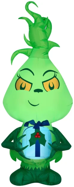 Gemmy Christmas Airblown Inflatable Inflatable Little Grinch, 4 Ft Tall, Green