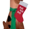 Gemmy Christmas Airblown Inflatable Scooby W/Santa Hat And Stocking WB, 3.5 Ft Tall