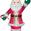 Gemmy Christmas Airblown Inflatable Mixed Media Luxe Santa W/Candy Cane, 8 Ft Tall, Multicolored