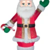 Gemmy Christmas Airblown Inflatable Mixed Media Luxe Santa W/Candy Cane, 8 Ft Tall, Multicolored