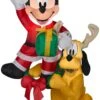 Gemmy Christmas Airblown Inflatable Hanging Mickey And Pluto Disney, 5 Ft Tall, Multicolored