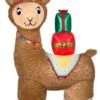 Gemmy Christmas Airblown Inflatable Mixed Media Luxe Alpaca, 7 Ft Tall, Multi