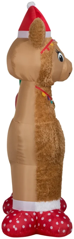Gemmy Christmas Airblown Inflatable Mixed Media Luxe Alpaca, 7 Ft Tall, Multi -Gemmy 118151 Right scaled