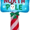 Gemmy Christmas Airblown Inflatable Outdoor North Pole Sign, 3.5 Ft Tall