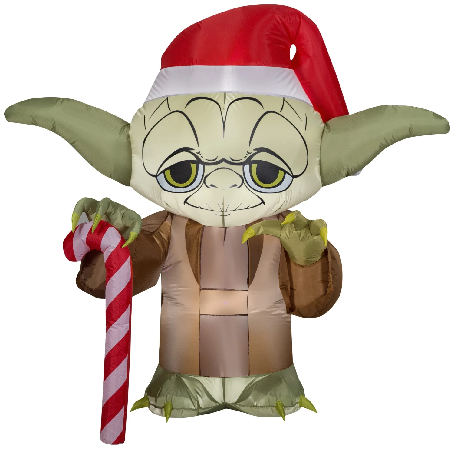 Gemmy Christmas Airblown Inflatable Inflatable Yoda With Candy Cane, 4.5 Ft Tall, Brown 1 Gemmy Christmas Airblown Inflatable Inflatable Yoda With Candy Cane, 4.5 Ft Tall, Brown