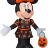 Gemmy Airblown Inflatable Minnie In Black And Orange Dress, Self-Inflates