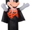 Gemmy Airblown Inflatable Mickey Mouse Vampire In Orange Bat Vest, Self-Inflates