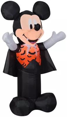 Gemmy Airblown Inflatable Mickey Mouse Vampire In Orange Bat Vest, Self-Inflates