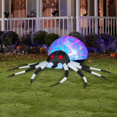 Gemmy Projection Kaleidoscope Black/White Spider Halloween Inflatable 2 Gemmy Projection Kaleidoscope Black/White Spider Halloween Inflatable - Image 2