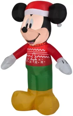 Gemmy Airblown Mickey In Ugly Sweater Christmas Inflatable Decor