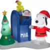 Gemmy Airblown Snoopy And Woodstock With Mailbox Christmas Inflatable