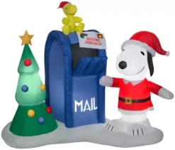 Gemmy Airblown Snoopy And Woodstock With Mailbox Christmas Inflatable