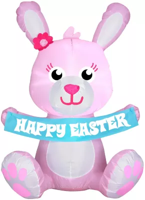 Gemmy Airblown Outdoor Happy Easter Pink Bunny Inflatable 1 Gemmy Airblown Outdoor Happy Easter Pink Bunny Inflatable