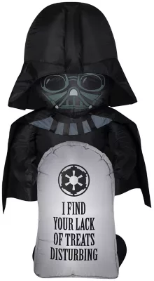 Gemmy Airblown Stylized Darth Vader With Tombstone Inflatable, Self-Inflates