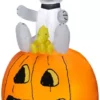 Gemmy Airblown Snoopy And Woodstock On Pumpkin Inflatable, Self-Inflates
