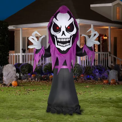 Gemmy Airblown Inflatable Skeleton Reaper Decoration With Red LED Eyes, Self-Inflates, Lights Up 2 Gemmy Airblown Inflatable Skeleton Reaper Decoration With Red LED Eyes, Self-Inflates, Lights Up - Image 2