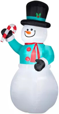 Gemmy Airblown Inflatable Snowman With Candy Cane