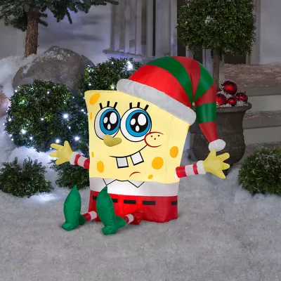Gemmy Airblown Inflatable SpongeBob In Holiday Outfit 2 Gemmy Airblown Inflatable SpongeBob In Holiday Outfit - Image 2
