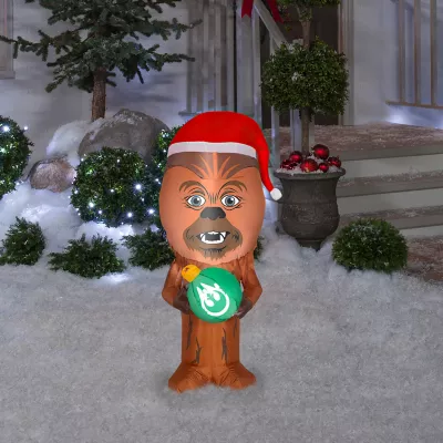 Gemmy Airblown Stylized Chewbacca With Santa Hat Inflatable 2 Gemmy Airblown Stylized Chewbacca With Santa Hat Inflatable - Image 2