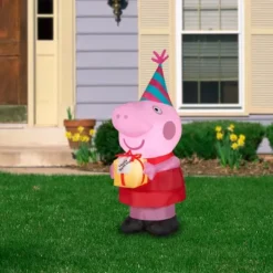 Gemmy Airblown Peppa Pig With Birthday Cake Inflatable -Gemmy 1634560 A1