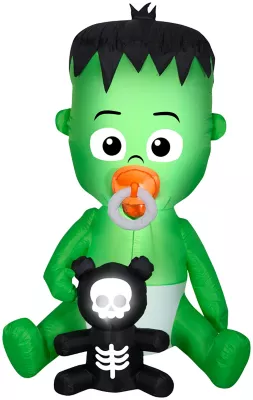 Gemmy Animated Airblown Nom-Nom Monster Baby With Pacifier Inflatable Decoration 1 Gemmy Animated Airblown Nom-Nom Monster Baby With Pacifier Inflatable Decoration
