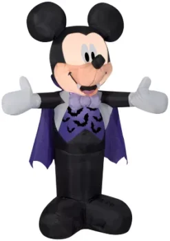 Gemmy Airblown Disney Mickey In Vampire Costume Decor, Small