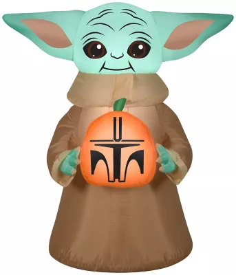 Gemmy Airblown Star Wars The Child With Pumpkin Decor, Small 1 Gemmy Airblown Star Wars The Child With Pumpkin Decor, Small