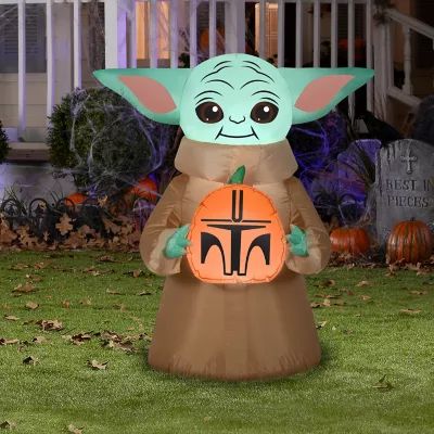 Gemmy Airblown Star Wars The Child With Pumpkin Decor, Small 2 Gemmy Airblown Star Wars The Child With Pumpkin Decor, Small - Image 2
