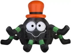 Gemmy Animated Airblown Giant Spider With Orange Hat Inflatable