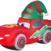 Gemmy Airblown Inflatable Lightning McQueen With Stocking Cap, Disney