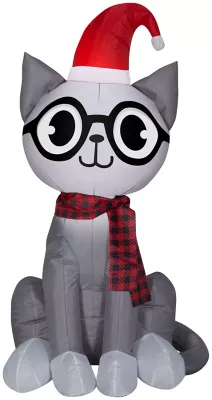 Gemmy Airblown Inflatable Nerdy Cat