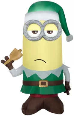 Gemmy Airblown Inflatable Kevin As Elf With Bell, Universal